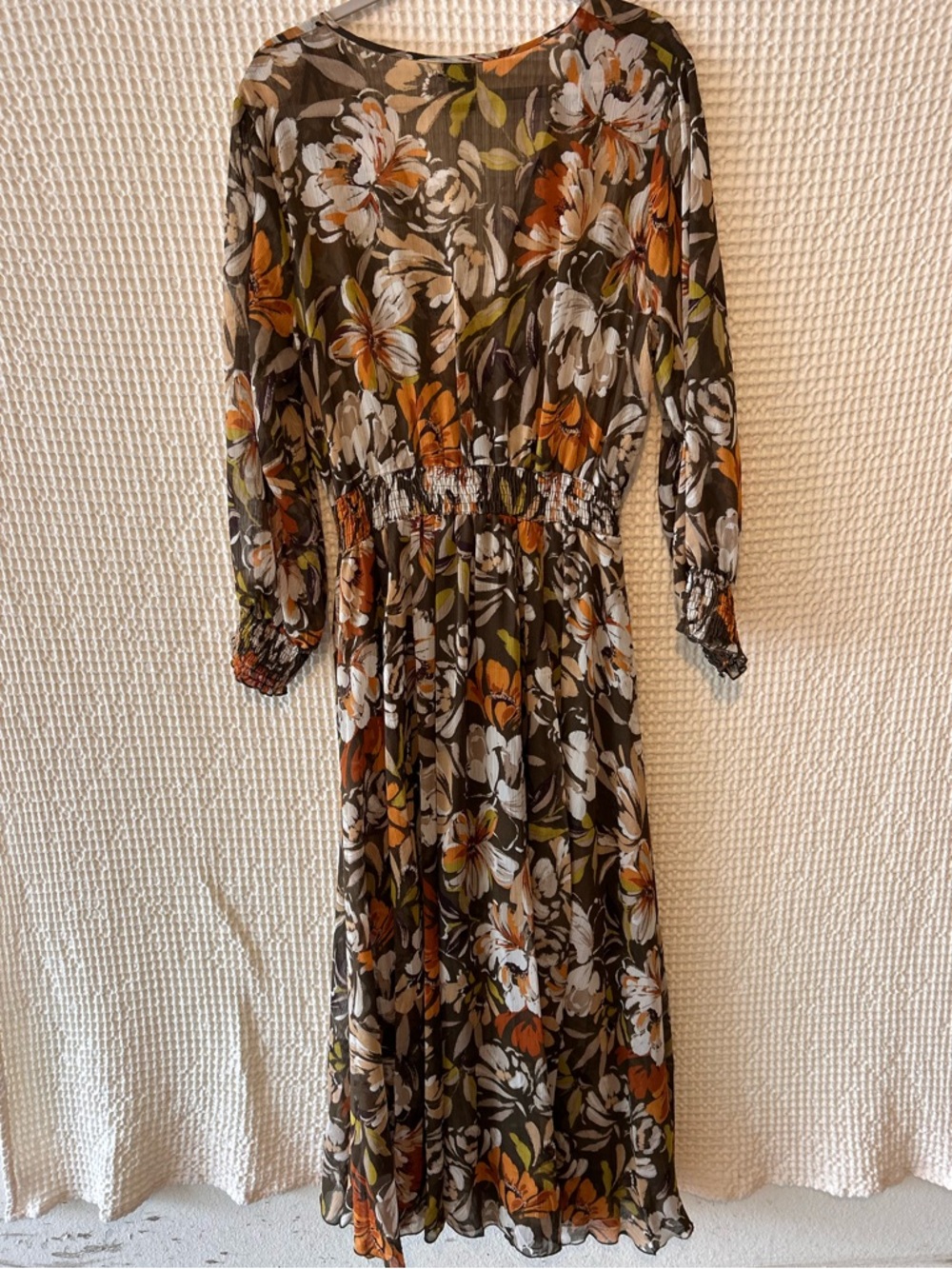 Kate & Lili Brown Floral Long Sleeve Maxi Dress - Picture 3 of 8
